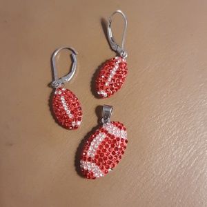 Football earrings&pendant